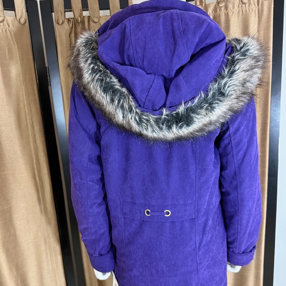 Studio Works Hooded Jacket Coat with Removal Hood with Fur Trim size S - Picture 5 of 14